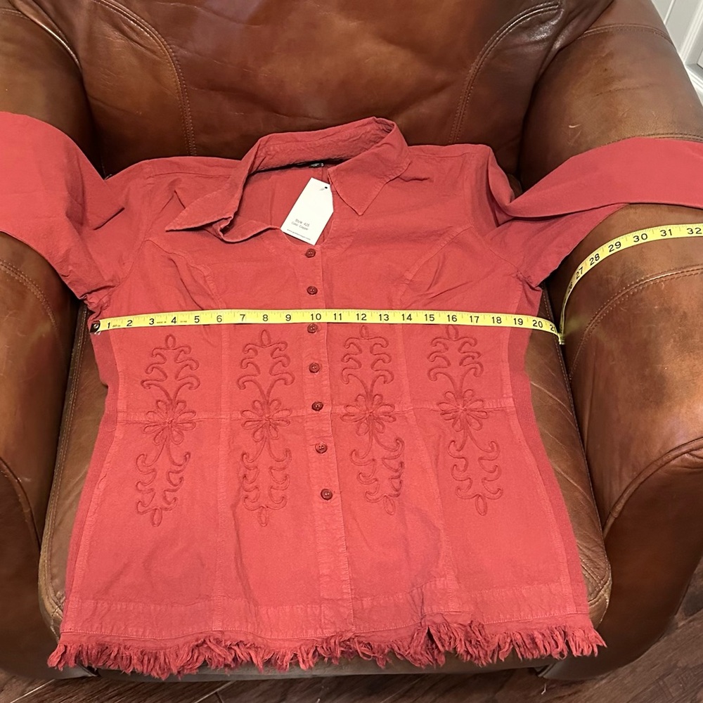 NWT Gretty Zueger Maroon Embroidered Blouse - Women’s XL - Picture 4 of 6